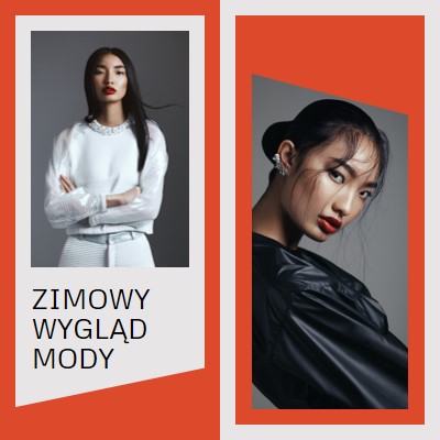 Zimowy wygląd mody red minimal,asymmetrical,cutout,elegant,classic,graphic