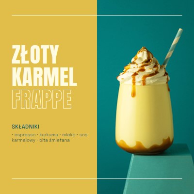 Złoty karmel frappe yellow modern,simple,duotone