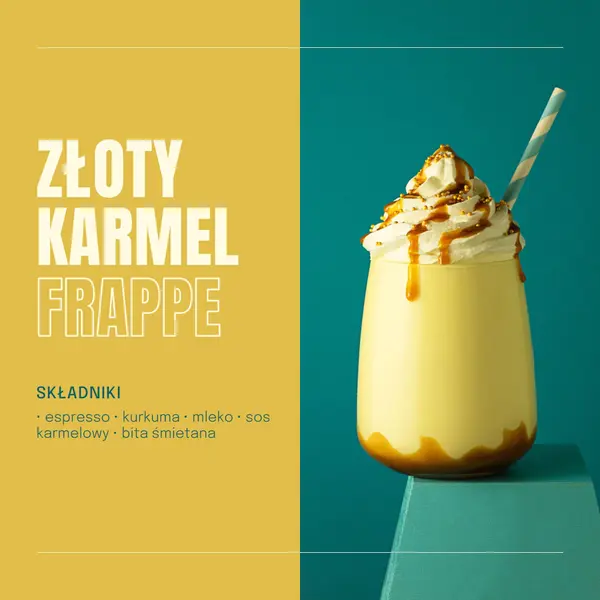 Złoty karmel frappe yellow modern,simple,duotone