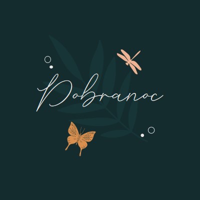 Prosta dobra noc blue whimsical,bohemian,graphic,simple,motif,handwriting,illustration,