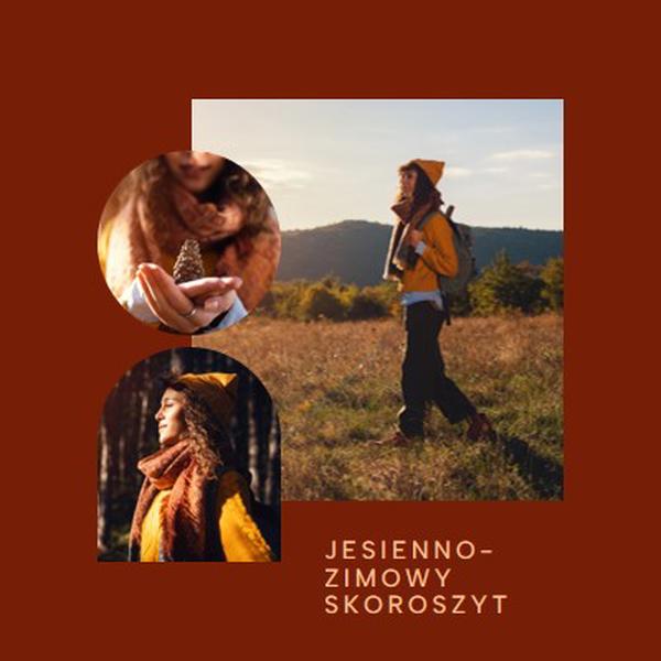 Jesienno-zimowy lookbook red clean,overlapping,collage