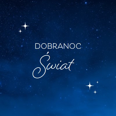 Dzień dobry świat blue modern,simple,typographic,whimsical,motif,