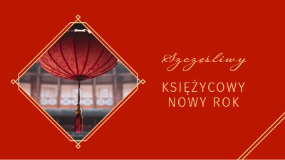 Obchody Księżycowego Nowego Roku red modern-simple