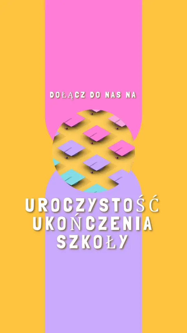 Dołącz do uroczystości ukończenia szkoły yellow whimsical-color-block