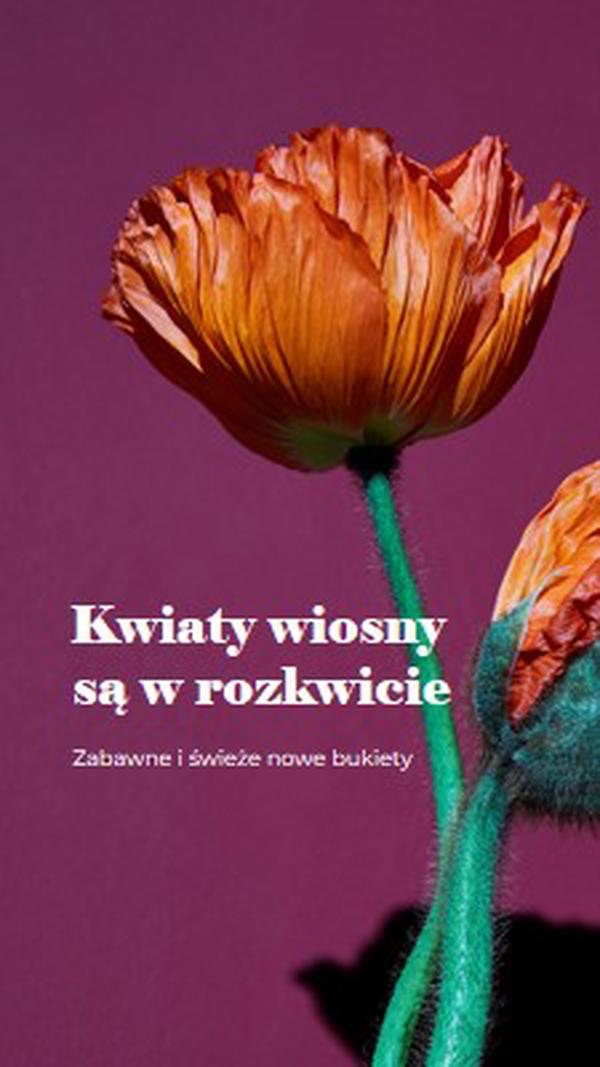 Świeże kwiaty purple modern-simple