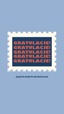 Gratulacje dla naszych nowych obywateli blue modern-simple