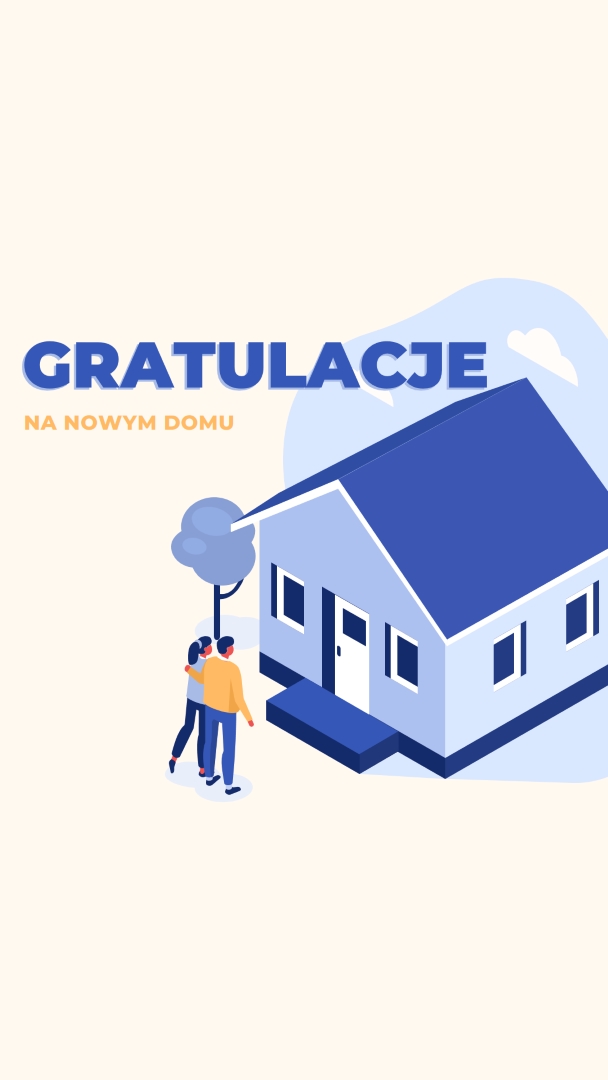 Gratulacje dla właściciela domu white modern-color-block