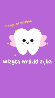 Pierwsza wizyta wróżki zęba purple whimsical-color-block