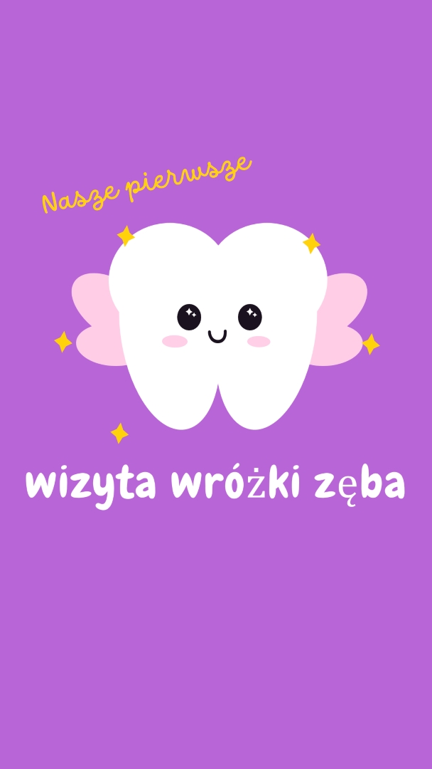 Pierwsza wizyta wróżki zęba purple whimsical-color-block
