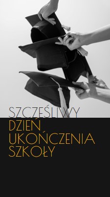 Szczęśliwego dnia ukończenia szkoły black modern-simple