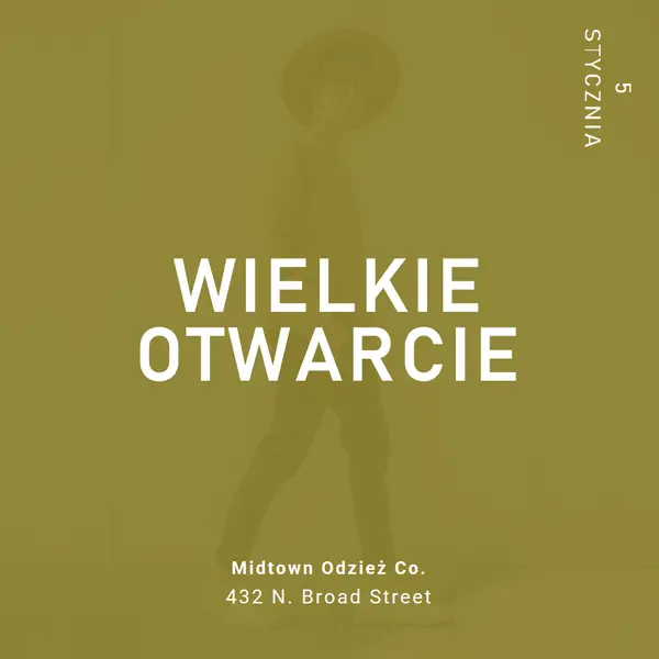 Wielkie otwarcie sklepu odzieżowe green modern-bold