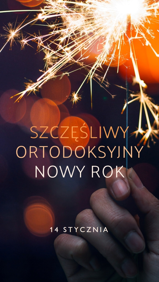 Szczęśliwego Prawosławnego Nowego Roku black modern-simple