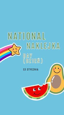 Szczęśliwego Narodowego Dnia Naklejki blue whimsical-color-block