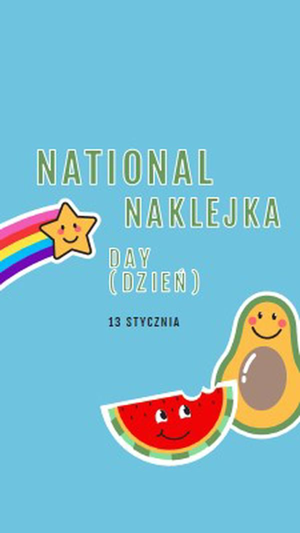 Szczęśliwego Narodowego Dnia Naklejki blue whimsical-color-block