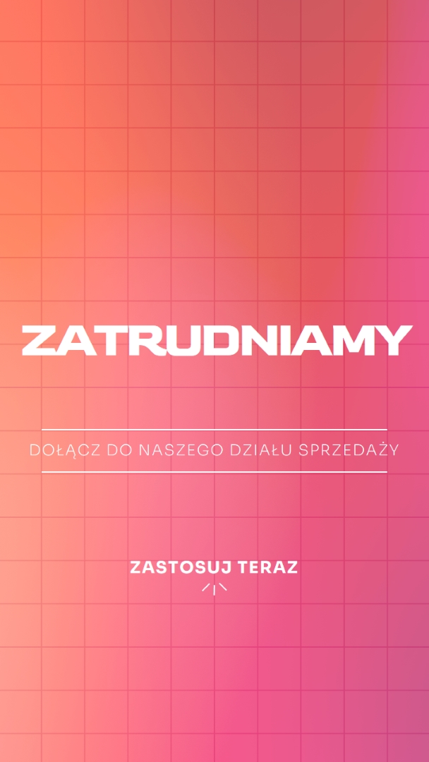 Zatrudniamy — dołącz do nas! pink simple,bold,gradient,grid,minimal,bright
