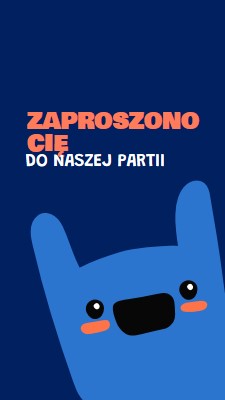 Zaproszono Cię na naszą imprezę blue whimsical,bold,monster