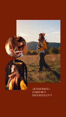 Jesienno-zimowy lookbook red clean,overlapping,collage