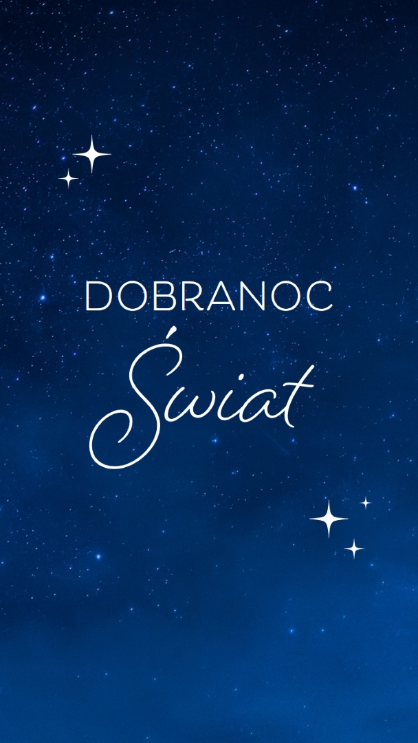 Dzień dobry świat blue modern,simple,typographic,whimsical,motif,