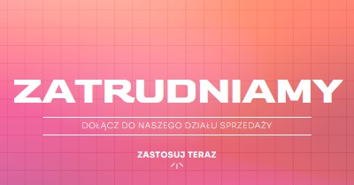 Zatrudniamy — dołącz do nas! pink simple,bold,gradient,grid,minimal,bright