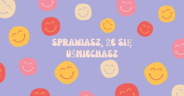 Szczęśliwe twarze purple bright,fun,smiley,simple,squiggle,vibrant