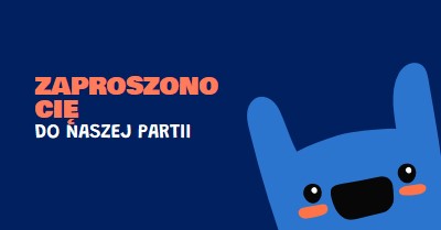 Zaproszono Cię na naszą imprezę blue whimsical,bold,monster