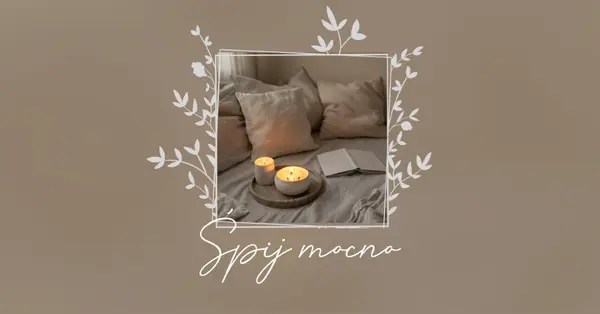 Śpij mocno dziś wieczorem brown elegant,floral,frame,handwriting,rustic,