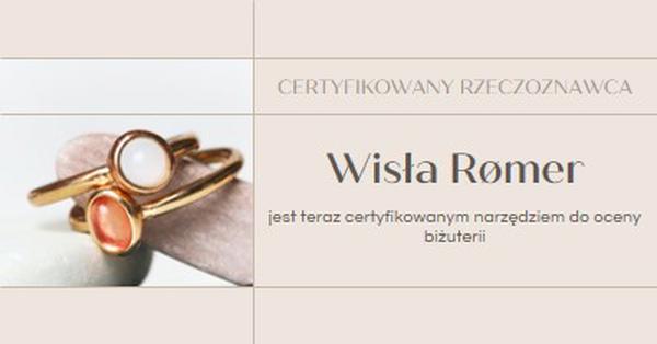 Certyfikowane w ocenie biżuterii brown clean,minimal,frame,elegant,neutral,asymmetrical