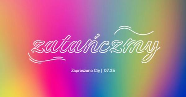 Zatańczmy, zaproszono Cię pink bold,bright,typographic