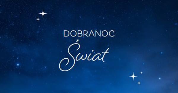 Dzień dobry świat blue modern,simple,typographic,whimsical,motif,