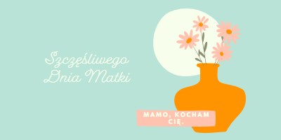 Mamo, kocham cię blue whimsical-line