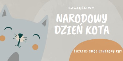 Szczęśliwego Narodowego Dnia Kota gray organic-simple