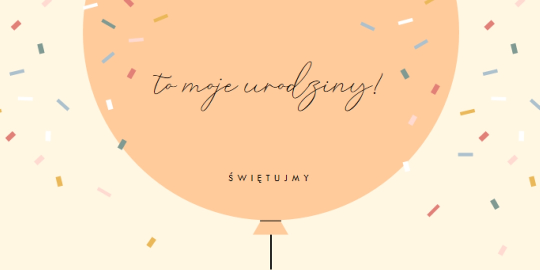 Świętujmy moje urodziny yellow whimsical-line
