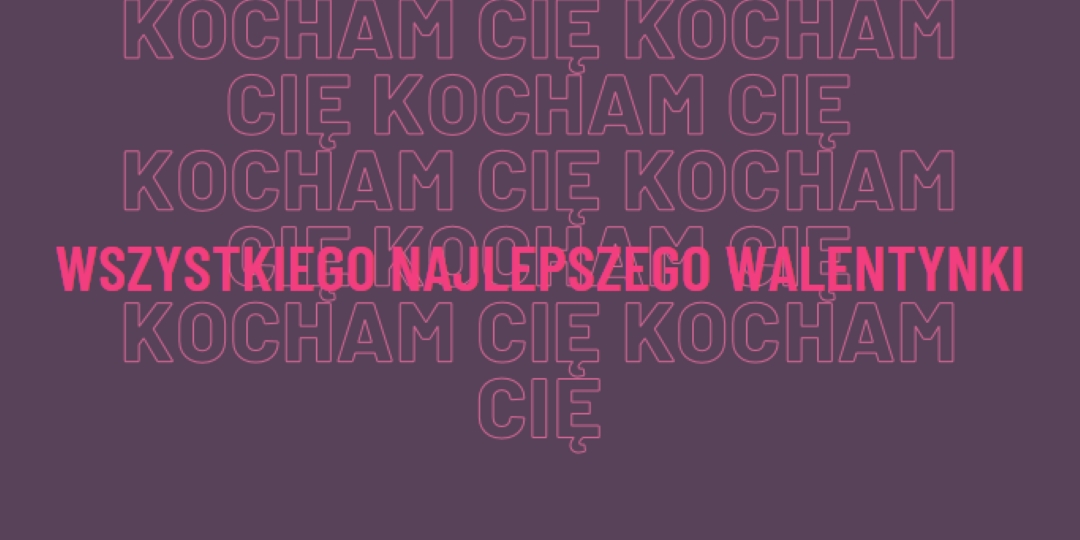 Kocham cię, walentynka purple modern-bold