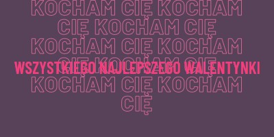 Kocham cię, walentynka purple modern-bold