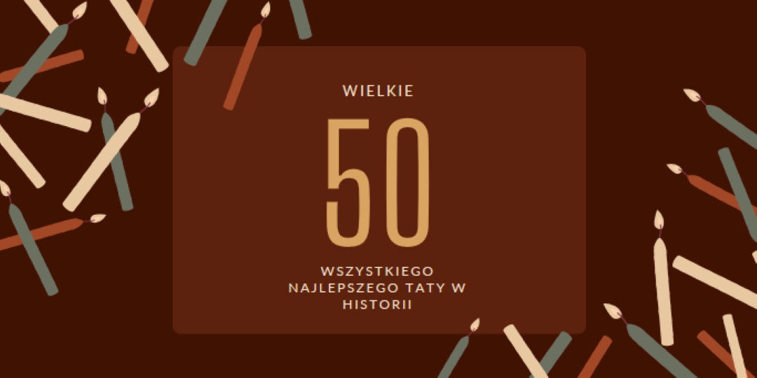 Wszystkiego najlepszego z okazji pięćdziesiątych urodzin brown modern-simple
