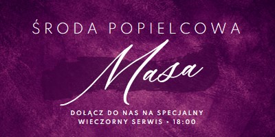 Środa Popielcowa Msza św. purple modern-simple