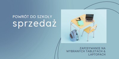 Powrót do sprzedaży w szkole blue modern-simple