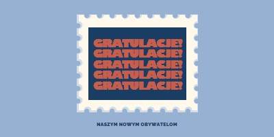 Gratulacje dla naszych nowych obywateli blue modern-simple