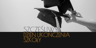 Szczęśliwego dnia ukończenia szkoły black modern-simple