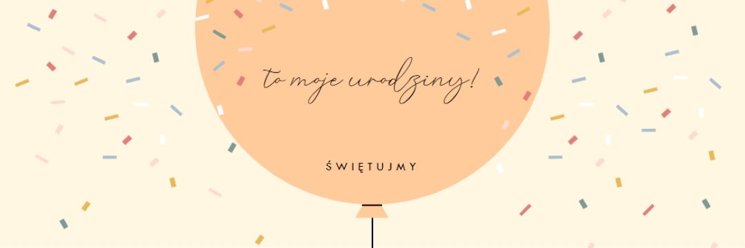 Świętujmy moje urodziny yellow whimsical-line