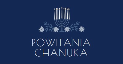 Pozdrowienia chanuka blue modern-simple