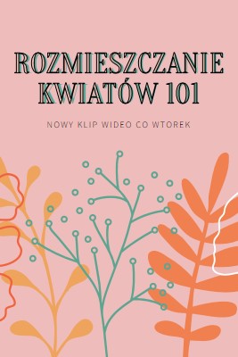 Zalotne kwiaty pink whimsical-line