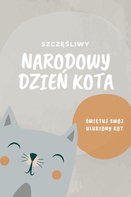 Szczęśliwego Narodowego Dnia Kota gray organic-simple