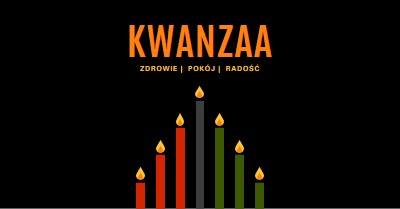 Życzenie Kwanzaa black modern-color-block