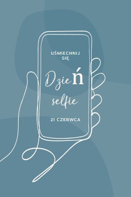 Pewność selfie blue whimsical-line