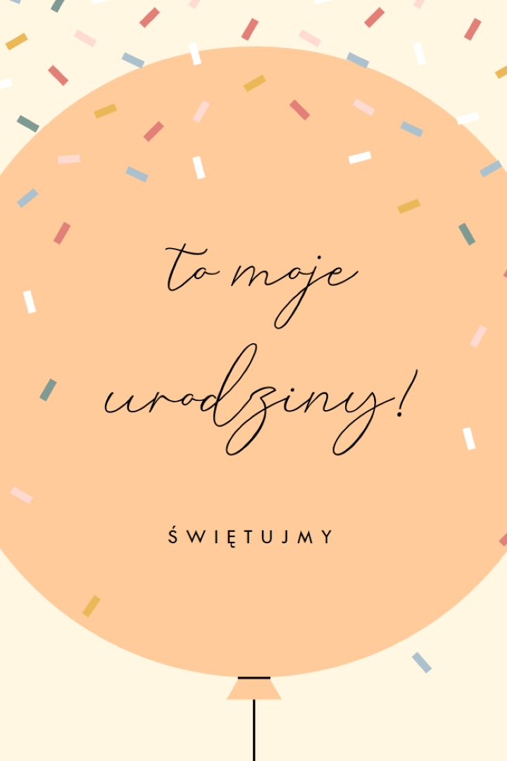 Świętujmy moje urodziny yellow whimsical-line