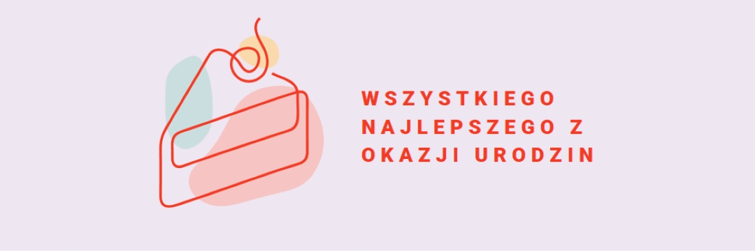 Kawałek wszystkiego najlepszego z okazji urodzin purple whimsical-line