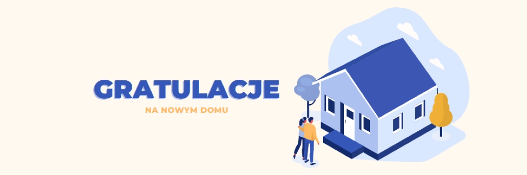Gratulacje dla właściciela domu white modern-color-block