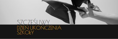 Szczęśliwego dnia ukończenia szkoły black modern-simple