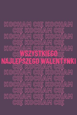 Kocham cię, walentynka purple modern-bold